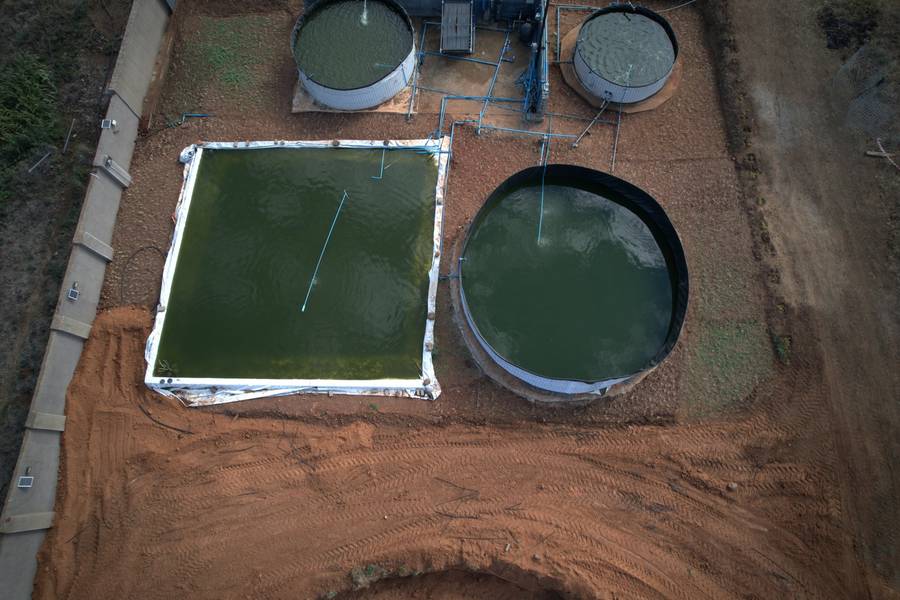 Ponds under construction, seen from above